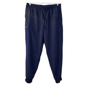 JAANUU Men's XL Tall Jogger Pants Blue Tapered Medical Drawstring Waist